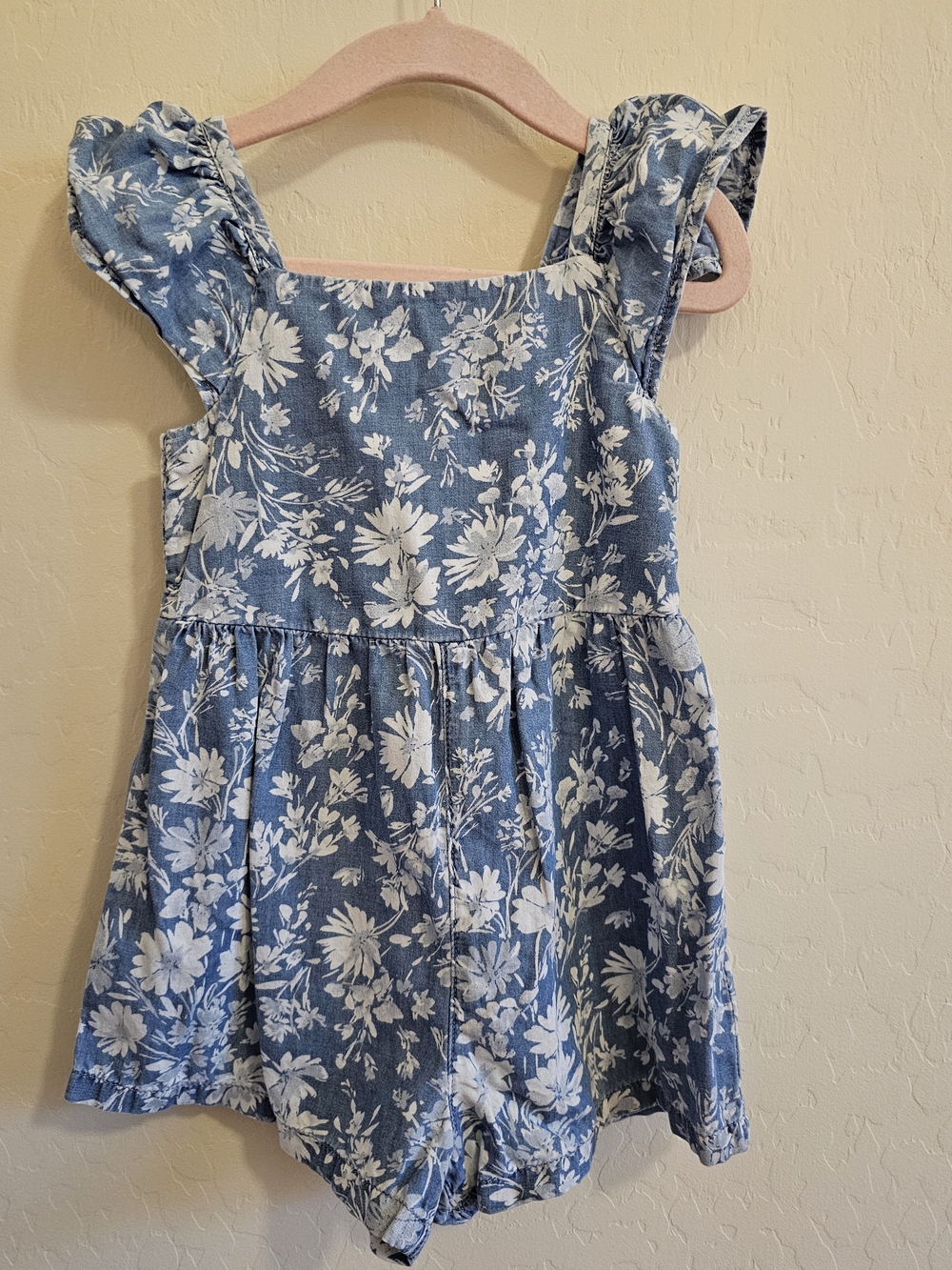 Gap Denim Floral Romper Toddler Girls Size 5